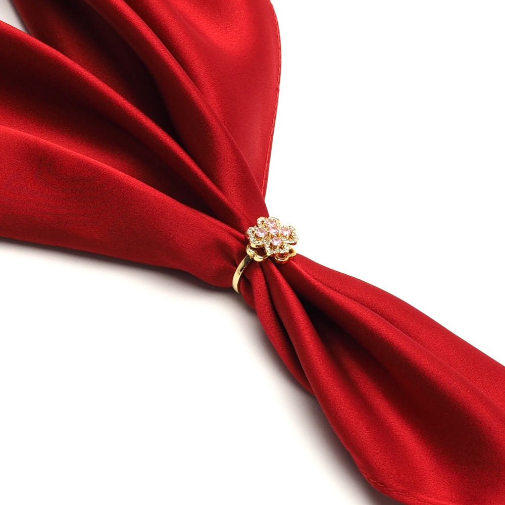 AA-090 Apaszetka - bi�uteria do szala, klamra do apaszki, pier�cionek z kwiatem